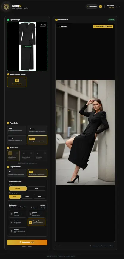 Modio.ai generated fashion result